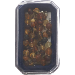 Amberstyle bärnstenshalsband multicolor matt 36cm med magnetlås