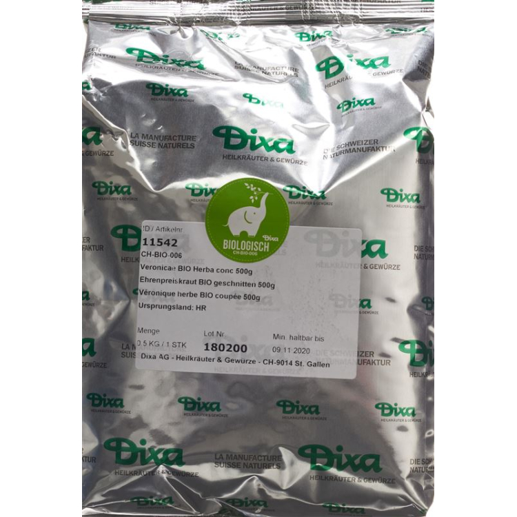 Dixa Speedwell herb Organic sliced 500 g