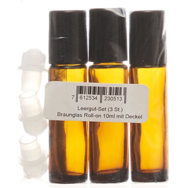 farfalla empties set amber glass roll-on 10ml with lid