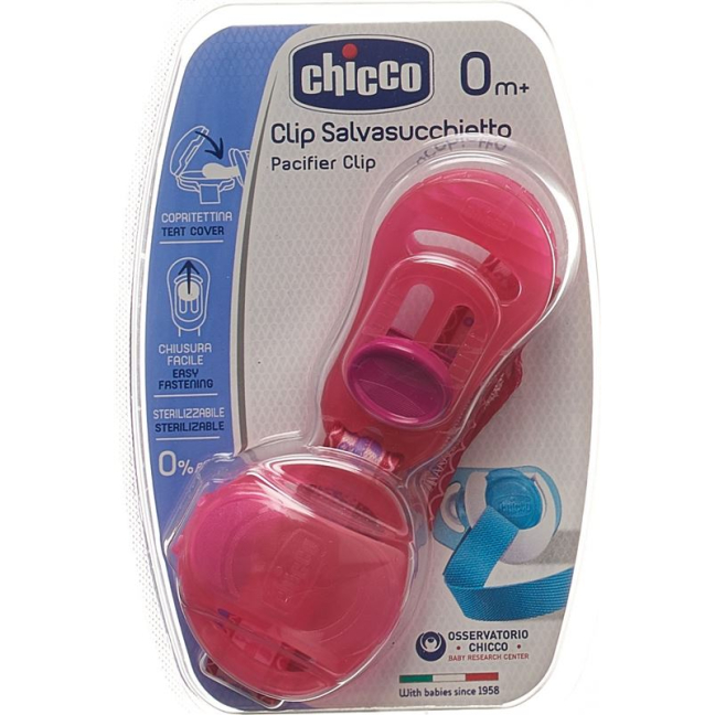 Chicco pattebeskyttelse med clip PINK 0m+
