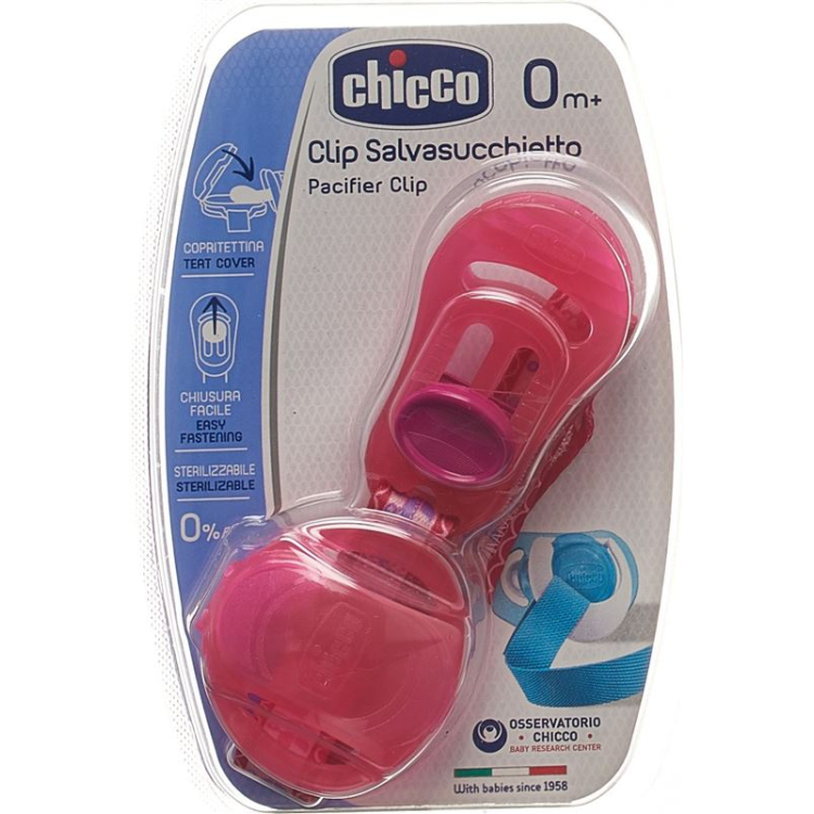 Zabezpieczenie smoczka Chicco z klipsem PINK 0m+