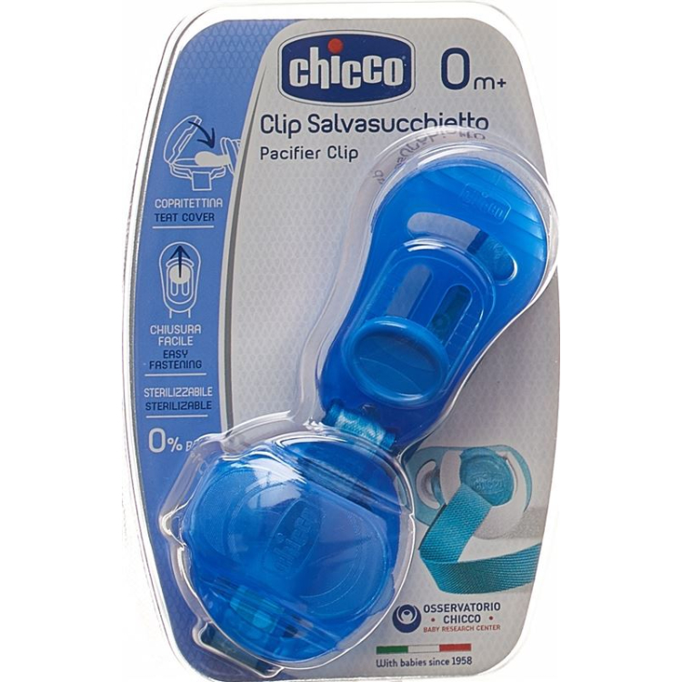 Pelindung dot Chicco dengan klip BIRU 0m+