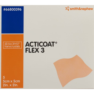 Acticoat Flex 3 žaizdų tvarstis 5x5cm 5 vnt