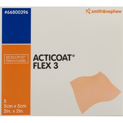 Acticoat Flex 3 žaizdų tvarstis 5x5cm 5 vnt