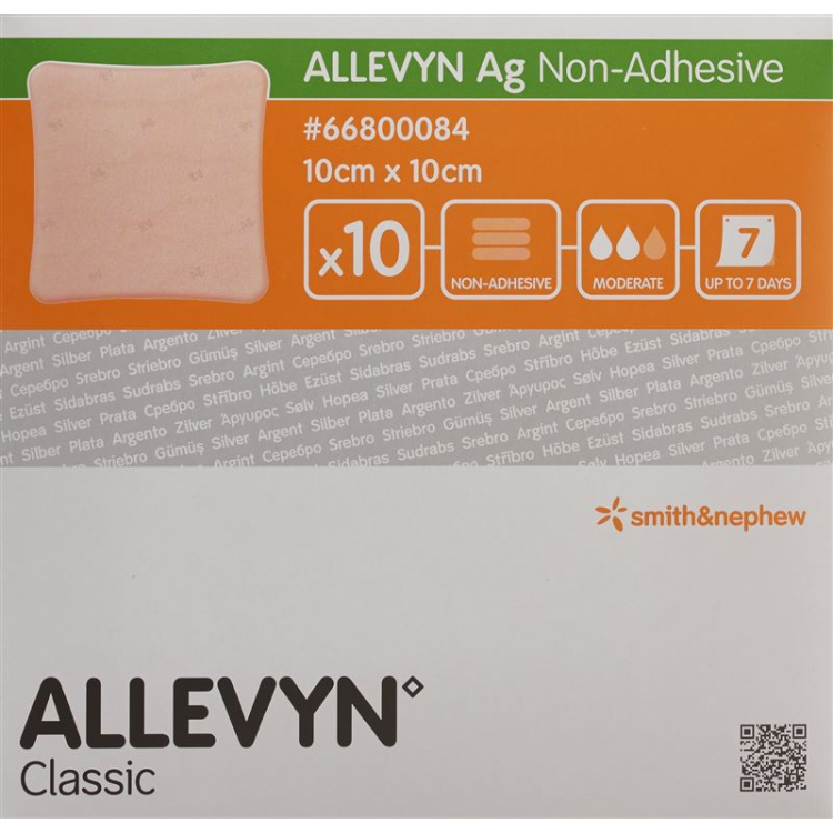 Allevyn Ag Non-Adhesive Luka Kompres 10x10cm 10 pcs