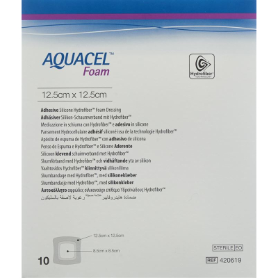 AQUACEL Foam foam dressing adhesive 12.5x12.5cm 10 pcs