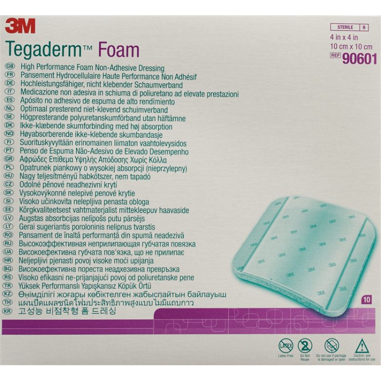 3M Tegaderm 泡沫 10x10cm 无粘性 10 件