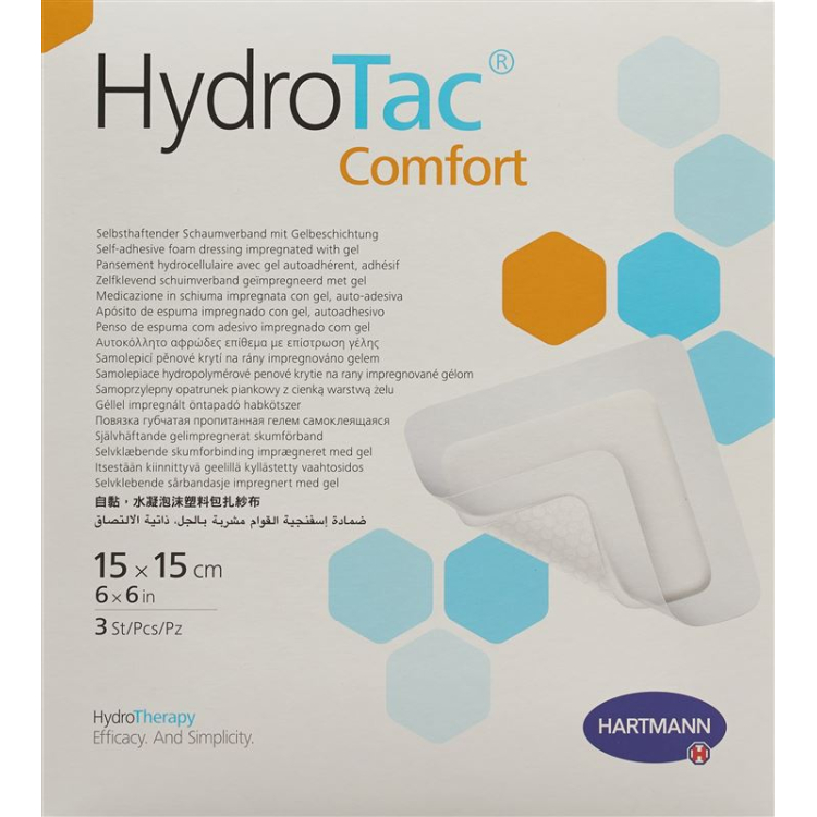 HydroTac Comfort opatrunek na ranę 15x15cm sterylny 3szt