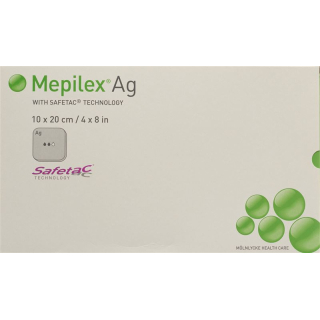 Mepilex Ag foam dressing Safetac 10x20cm silicone 5 pcs