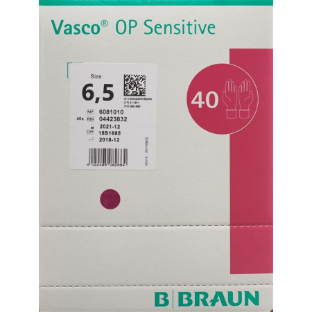 Vasco OP Sensitive kesztyű 6,5 méretű steril latex 40 pár