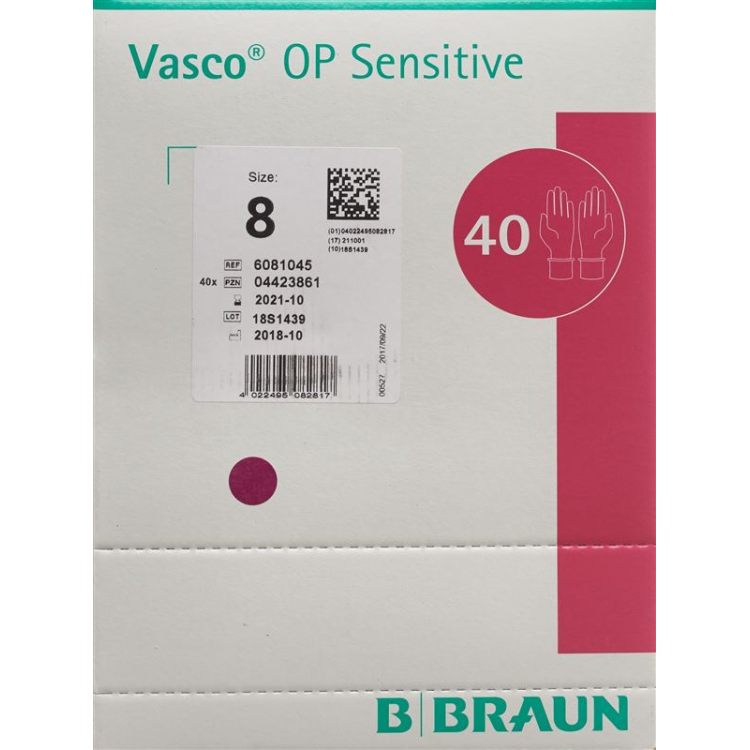 Vasco OP Găng tay nhạy cảm size 8.0 cao su vô trùng 40 đôi