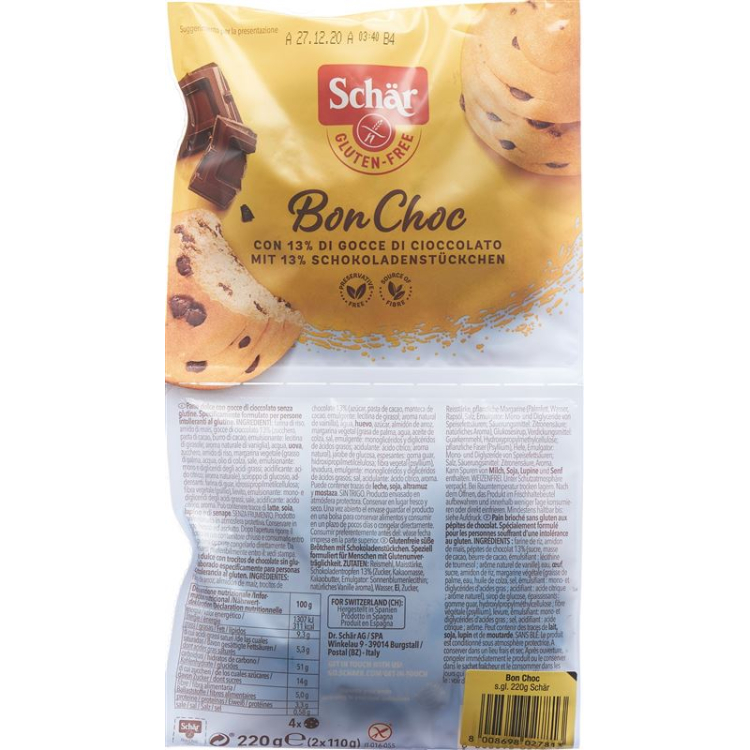 Schär Bon Choc sweet bun with chocolate gluten free 220 g