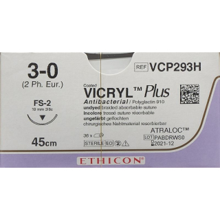VICRYL PLUS 45cm tidak dicelup 3-0 FS-2 36 pcs