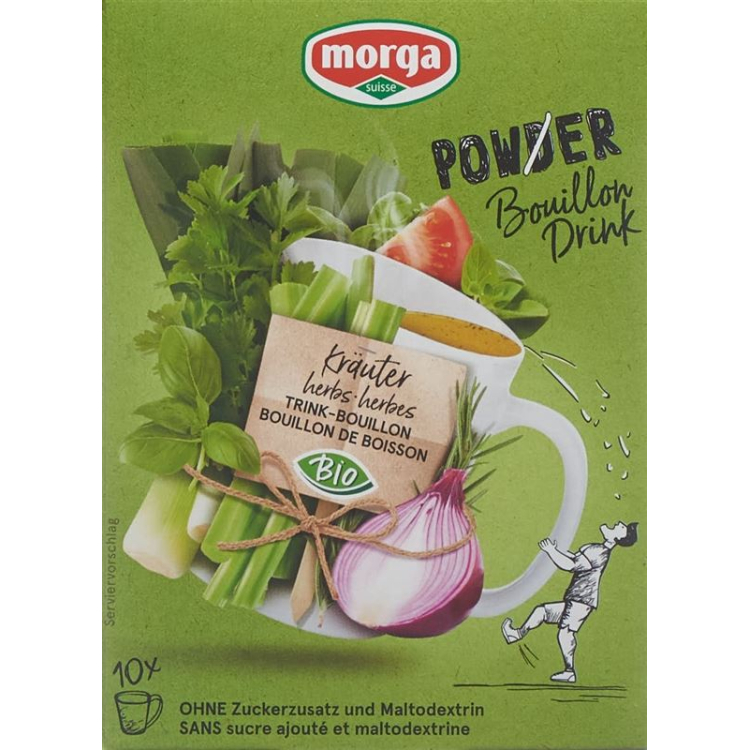 Morga Power Powder Bouillon drink herbal Bio 10 Battalion 4 g