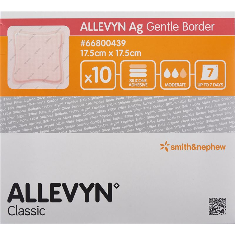 Allevyn Ag GB 상처 드레싱 17.5x17.5cm 10개