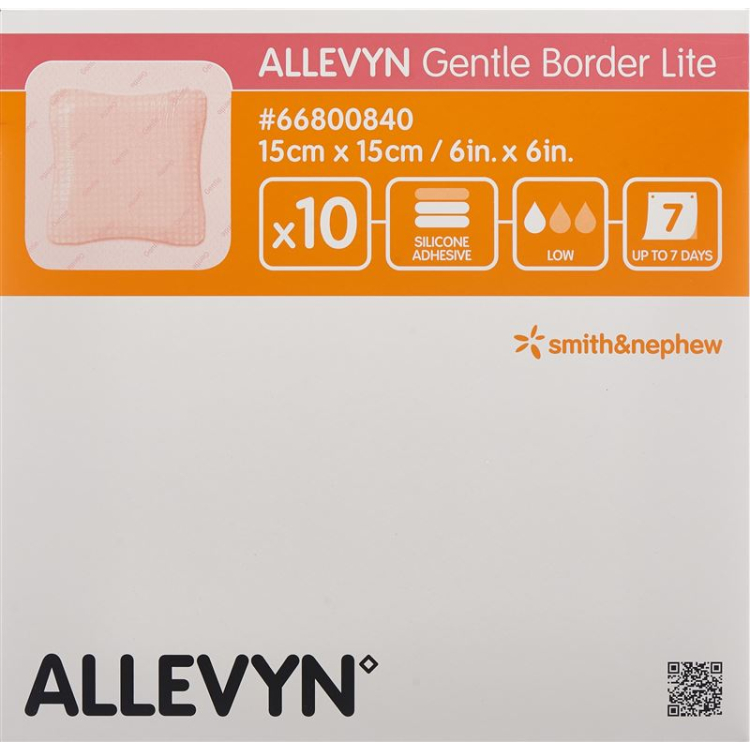 Allevyn Gentle Border Lite 15x15cm 10 pièces