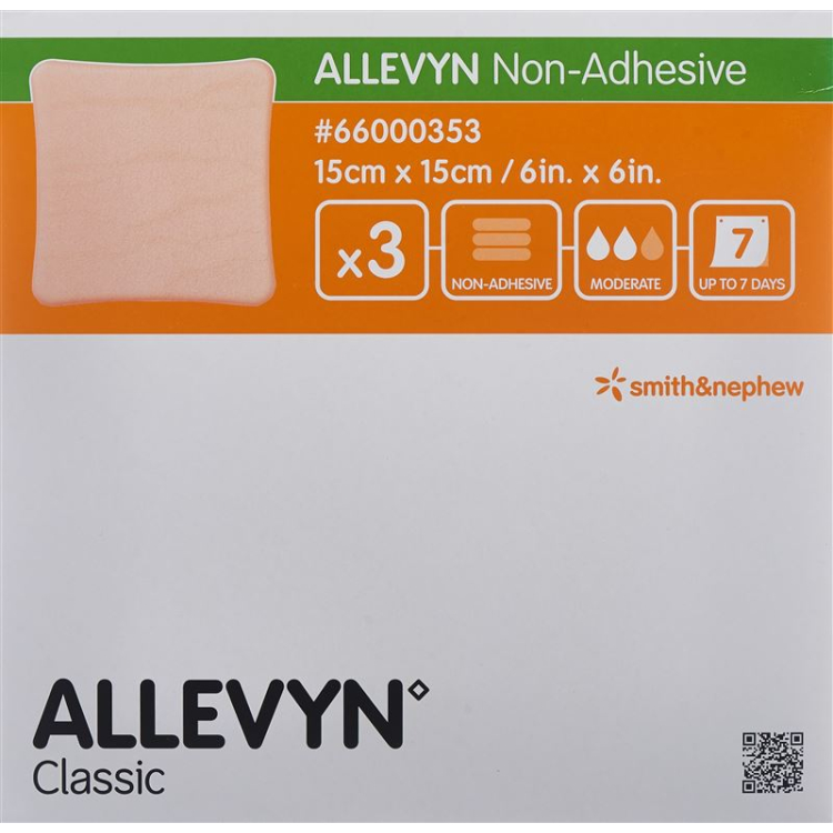 Allevyn Non-Adhesive wound dressing 15x15cm 3 pcs