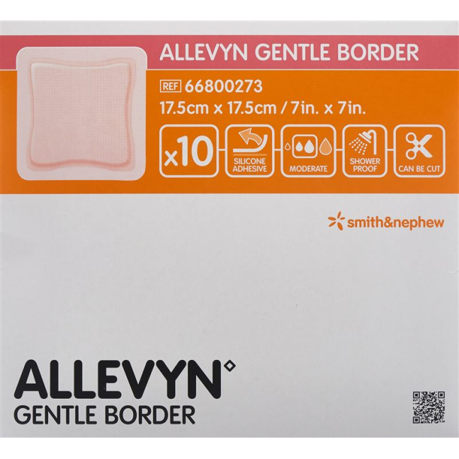 Allevyn Gentle Border obloga za rane 17,5x17,5cm 10 kos