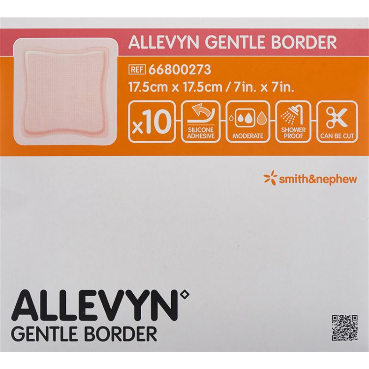 Επίδεσμος πληγών Allevyn Gentle Border 17,5x17,5cm 10 τμχ