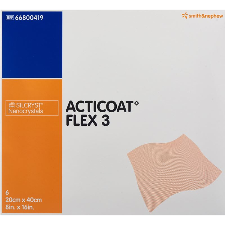 Acticoat Flex 3 превръзка за рани 20x40см 6 бр