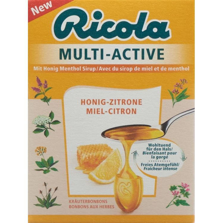 Ricola マルチアクティブ Honig Zitrone ボックス 44 g