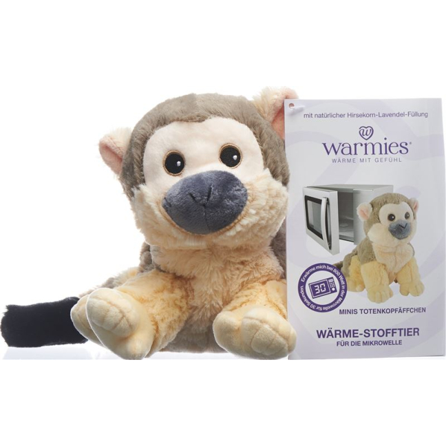 WARMIES Minis Wärme-Stofftier Totenkopfäffchen - Warm and Cozy Stuffed Toy