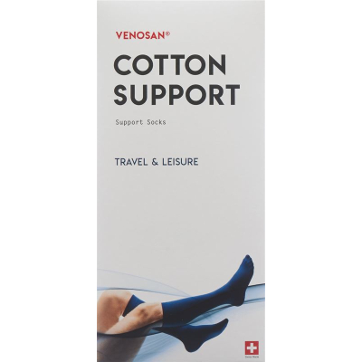 Venosan COTTON SUPPORT Kojinės A-D L juodos 1 pora