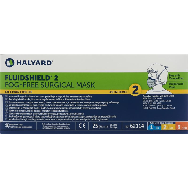 Halyard Surgical Mask protect Fog Free 25 pcs