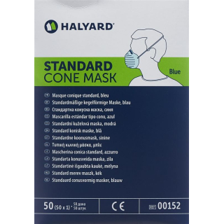 Halyard kirurgilised maskid Cone Classic helesinine Disp 50 tk