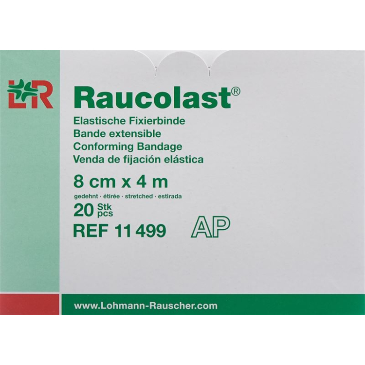 Raucolast elastinis fiksacinis tvarstis 8cmx4m 20 vnt