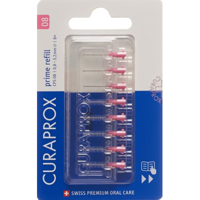 Curaprox cps 08 prime refill interdentalbürste pink 8 stk