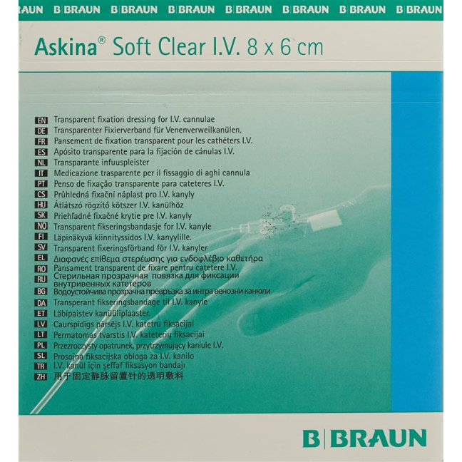 Askina Soft Clear IV kanüülifiksaator 6x8cm 50 tk