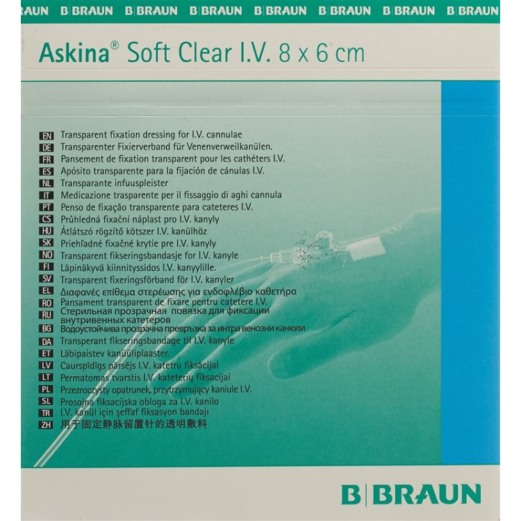 Askina Soft Clear IV fiksir kanile 6x8cm 50 kos