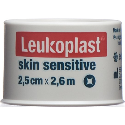 Leukoplast hudsensitiv Silikon 2,5cmx2,6m Rolle 12 Stk