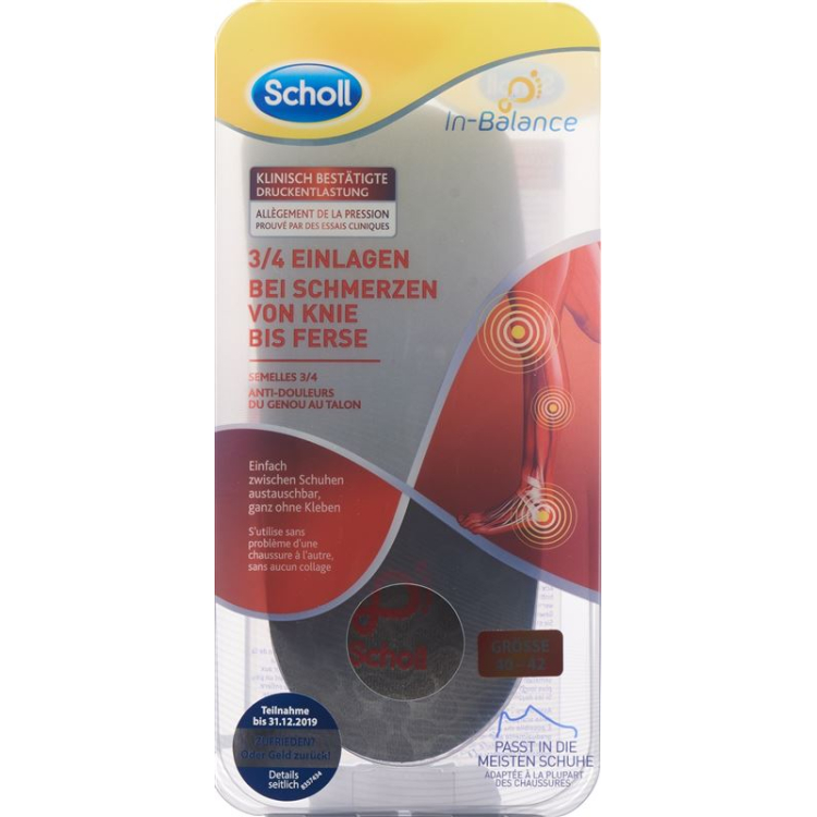 Scholl In-Balance 4.3 Deposits 40-42 in pain from knee to heel 2 pcs