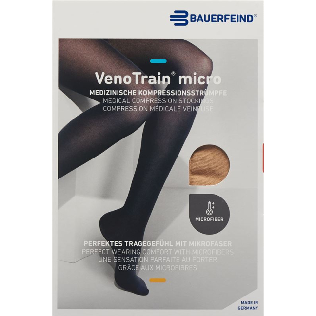 VenoTrain MICRO A-G M KKL2 normal / short open toe cream adhesive tape tufts 1 pair