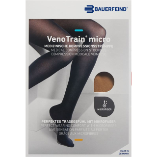 VenoTrain MICRO A-G KKL2 M plus / long closed toe caramel adhesive tape tufts 1 pair