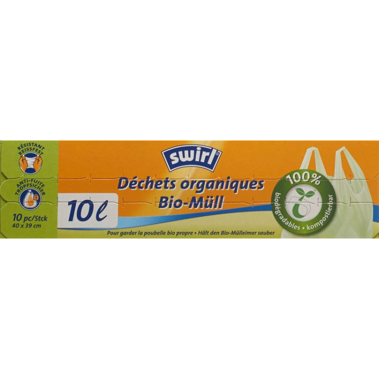 Swirl organik atık folyo poşetler 10l organik 10 adet