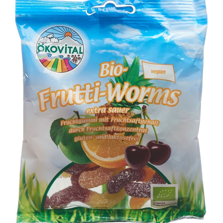 Ökovital Frutti-Worms zselatin nélkül 100 g