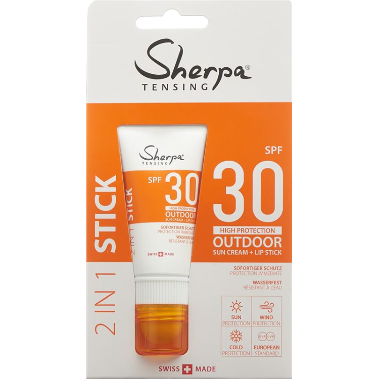 SHERPA TENSING kombinatsiyalangan tayoq Sun Cr+Lip SPF 30