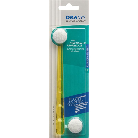 Orasys tongue cleaner microfiber with 1 replacement pad