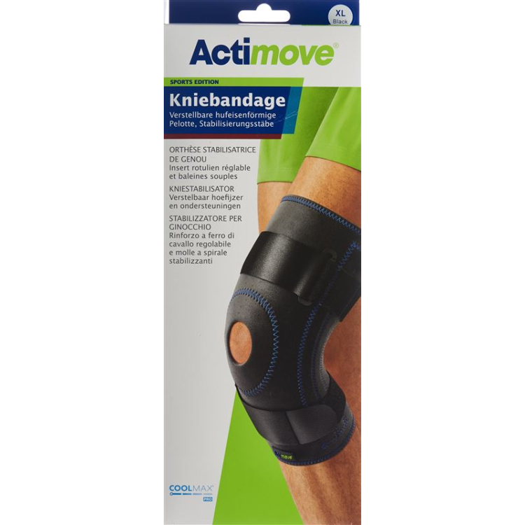 Actimove Sport Knee Support XL pad stabilizing bars