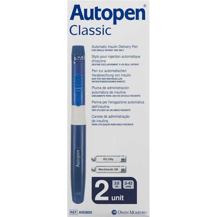 Autopen Classic injekcijos įtaisas 2 žingsniai