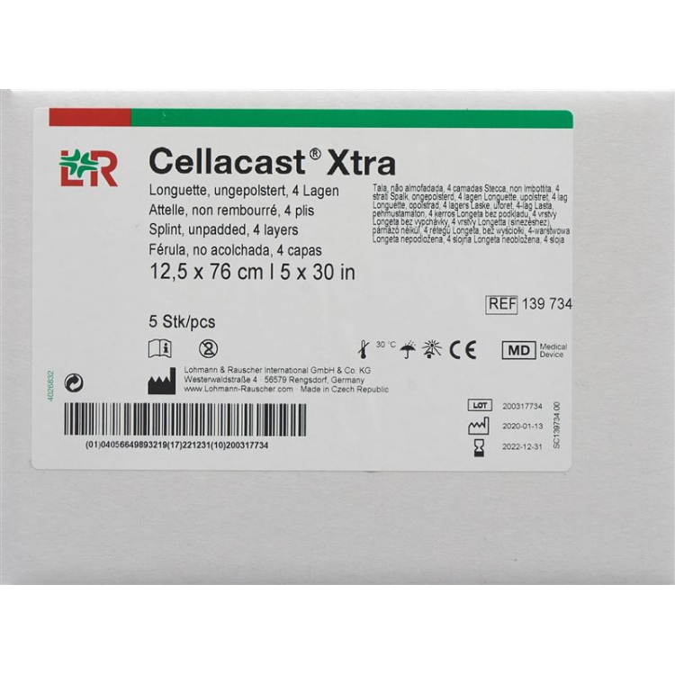 Cellacast Xtra longuettes 12.5cmx76cm finished section unpadded 5 pcs