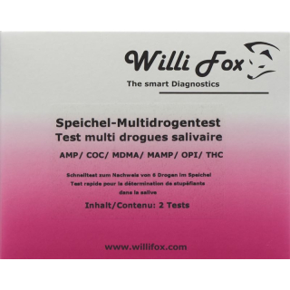 Willi Fox rusmiddeltest multi 6 medikamenter spytt 2 stk
