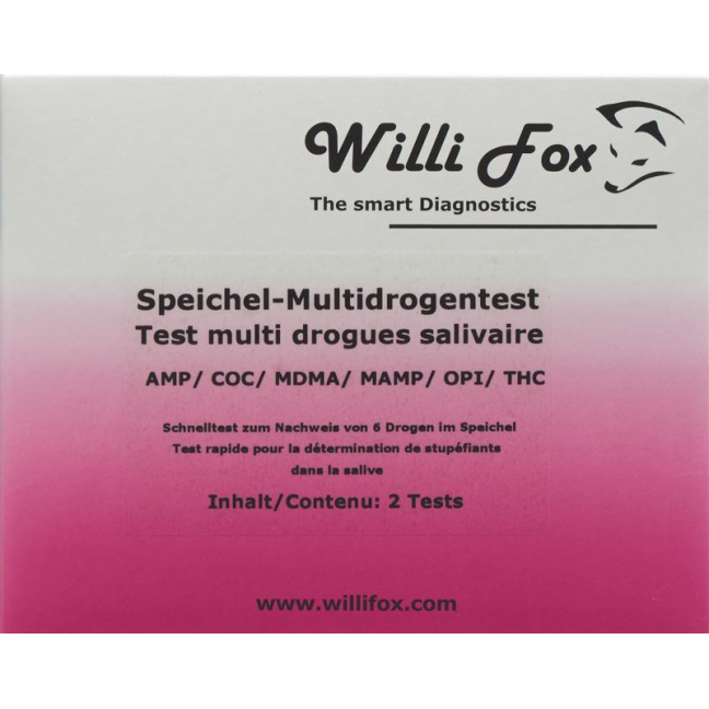 Willi Fox test na droge multi 6 drog sline 10 kos