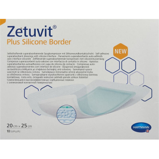 Zetuvit Plus Silicone Border 20x25cm 10 pcs