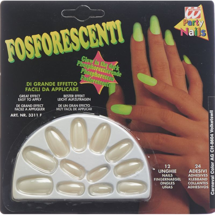 CARNEVAL COLOR ongles phosphorescents 24 pcs