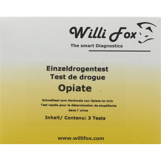 Willi Fox test de dépistage de drogue opiacés urine unique 10 pcs