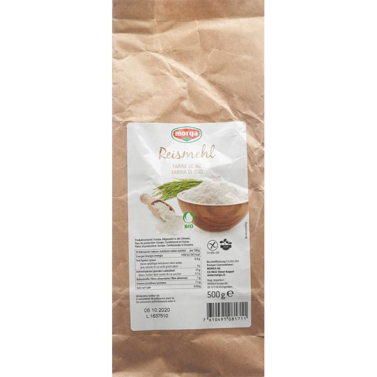 Morga rice flour gluten free organic bud Battalion 500 g